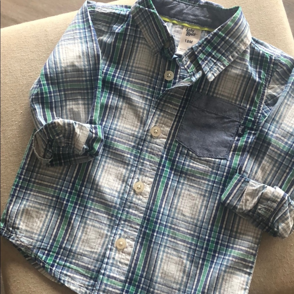 Baby b’gosh plaid button up - 18mos
